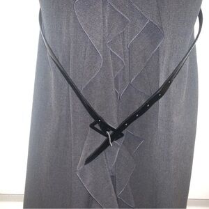 Chic Gray Dress with Button Detail